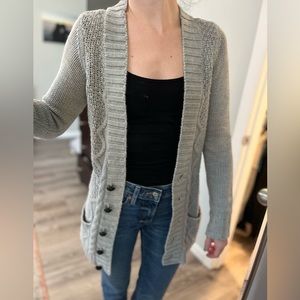 Grey Corded Cardigan